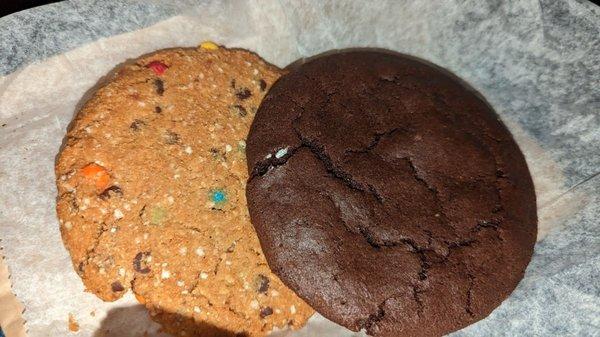 Quinoa monster cookie and dairy free hot chocolate cookie