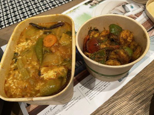 Sambar Rice With Shrimp Fry