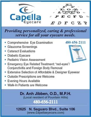 Let our experienced and caring doctor care for your eyes.