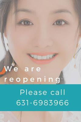 we are reopening ! please call 631-698-3966 make appointment (06/25/2020) thank you