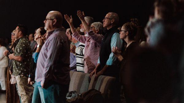 People engaging in worship on a Sunday service here at Lifepoint's Worthington campus.