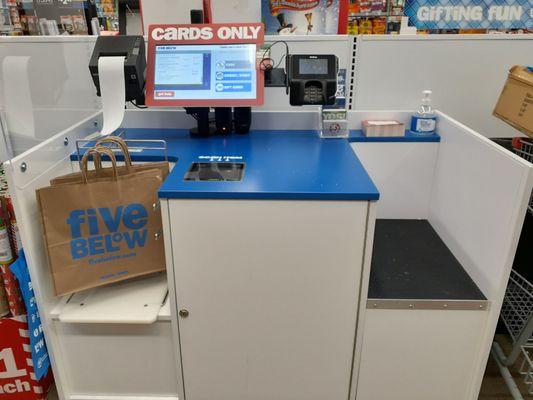 The self checkout stations at 5 Below