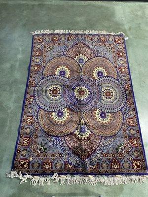 Silk/wool Afghan rug available for sale