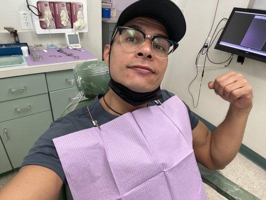 Getting ready for root canal && tooth extraction