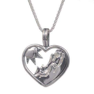 Mountain Heart Pendant in Sterling Silver