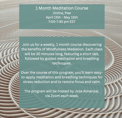 Digital flyer for a Client's mindfulness course.