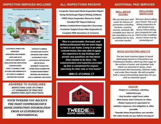 Home inspection brochure inside