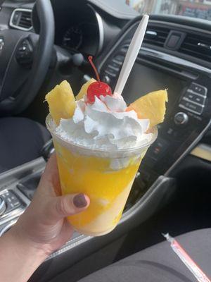 Pineapple upside down snowball