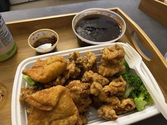 Fried Wonton and General Tso's Chicken...the meat on all the dishes were tender and it was excellent