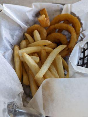 Fries and onion rings