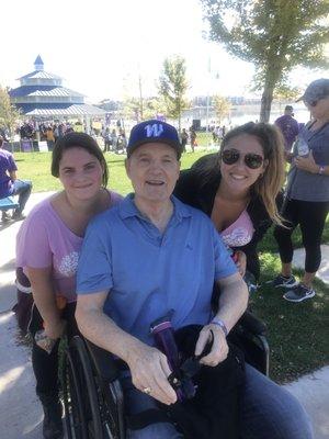 One of our clients and his caregivers attending the Alzheimer's Walk.