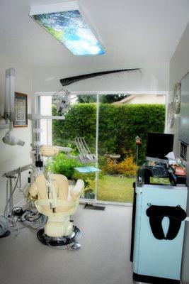 Every operatory has a this beautiful garden view!  You'll forget your at the dentist!