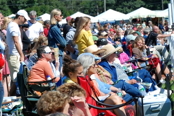 big crowd catching the action