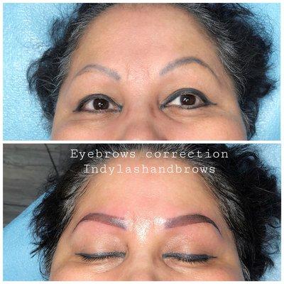 Cosmetic tattoo removal | Eyebrows correction, cover old permanent tattoo that already faded blue