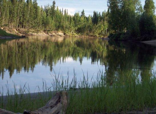 Bank of Chena River at cabins