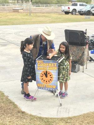 Godfrey the Magician performing at the 2018 Graham County Fair.