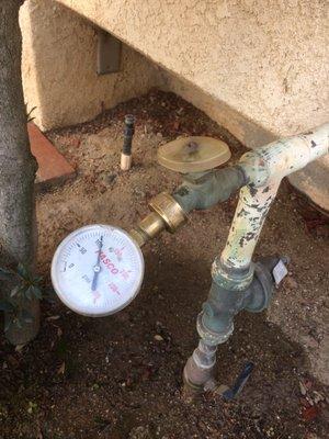 failed water pressure regulator, over 100 psi.