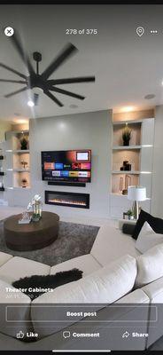 Modern electric fireplace unit