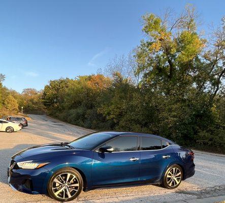 " Blue ", Finished Edge Auto body repaired her ... after a Jeep drive backed into her.