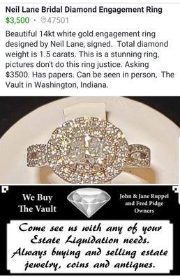 This is an engagement ring we currently have for sale