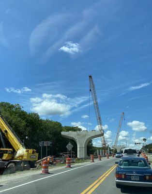 New Bridge under construction to replace old draw bridge