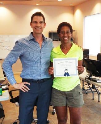 VCT Certificates are earned upon completion of our full day class.  Congrats Sharon you are a great student!