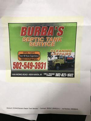 Burba Septic Tank Service