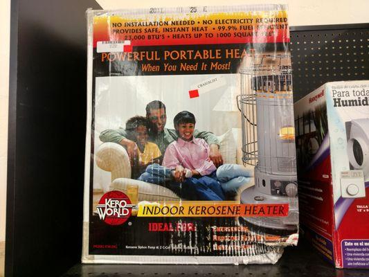 Enjoy some quality family time together by staring mindlessly at this indoor kerosene heater.