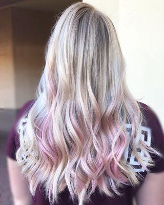 After! Beautiful light pink balayage