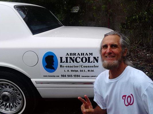 Vehicle magnetics (That's the Lincoln impersonator in the photo)