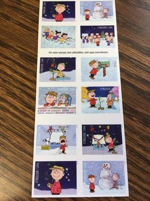 Peanuts Forever USA!  Charlie Brown Christmas stamps $9.80