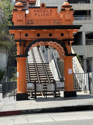 Angels flight entrance from the street