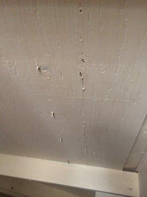 More nails in the bathroom ceiling.