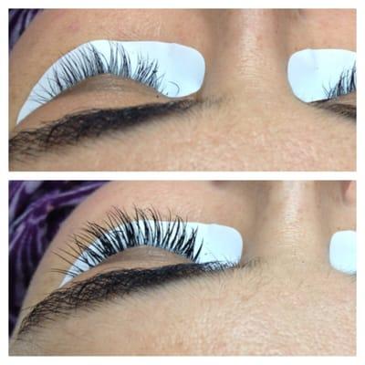 Lash Extensions before & after