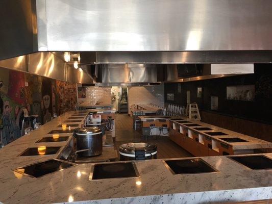 Cal-Shabu Restaurant with newly installed Andromeda countertops by the StoneWorx Crew