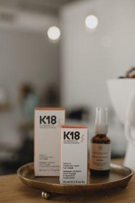 K18, one of our favorite reparative treatments in salon and at home.