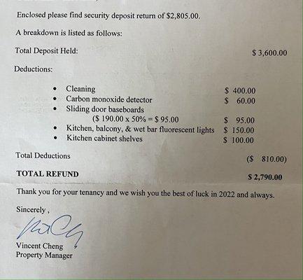 breakdown of the exorbitant fees