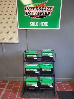 We sell, service and warranty a complete line of Interstate Batteries.