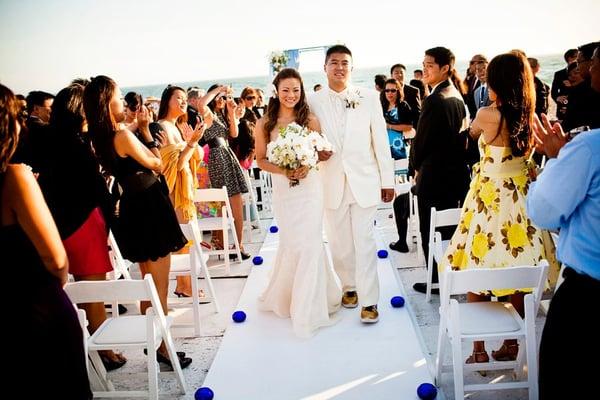 A beach wedding is an ideal location.