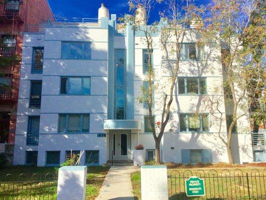 My listings in an Art Deco building in Dupont. Two 2br condos, one of them Penthouse duplex. 1926 16th st NW Dec. 2016