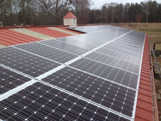 A small commercial installation completed by Newport Solar on a local farm.