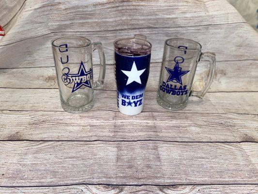 Personalized Dallas Cowboys cups