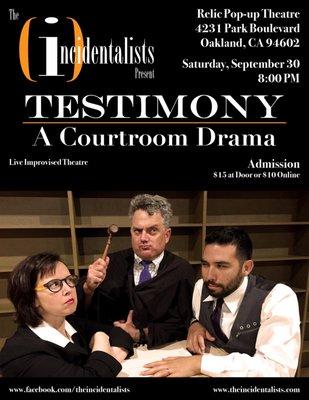 September 30, 2017 An improvised Courtroom Drama!