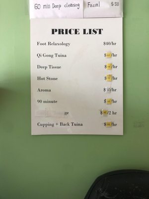 Updated price list as of 7/2021