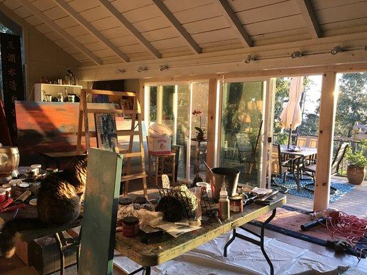 This is my studio at my home, in the Highlands, visit by appointment! Located on 3 acres with Ocean views.