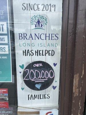 Over 200,000 families have been helped with Branches!