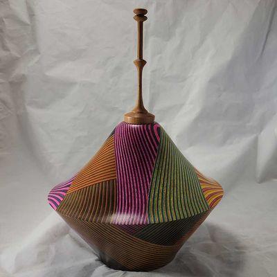 A bowl made of colored plywood. I call this "Marvin the Martian's Space Ship."