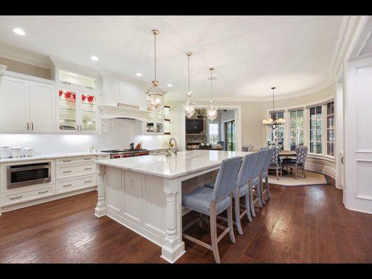 Stunning white kitchen with amazing Barstools!!