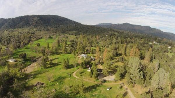 Drone photo of customers house in Ahwahnee. This is one of many FREE services we offer at Oakhurst Pest Control