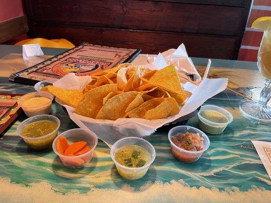 chips and a mazillion salsas